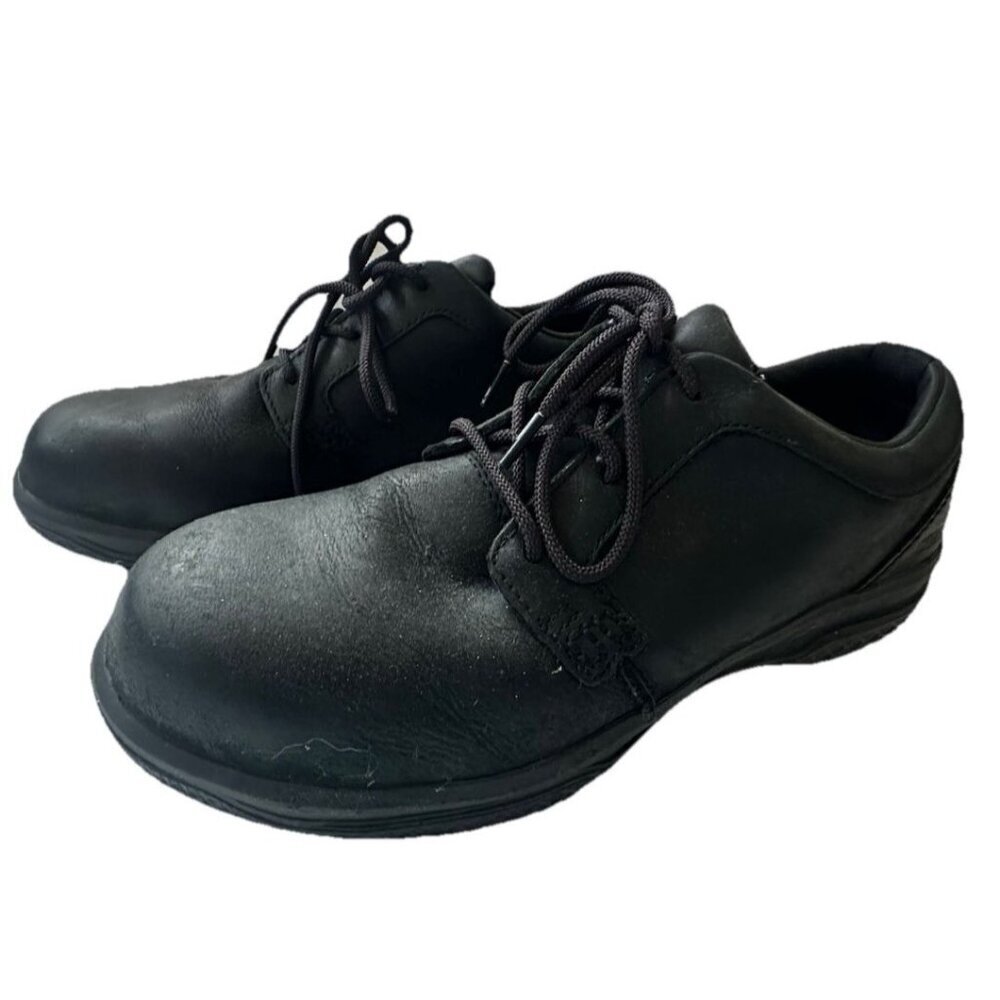 Worx X‎ Red Wing Black Leather Safety Toe Lace Up Oxford Size US 10.5 WW